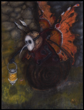fantastical creature patrolling against humans
